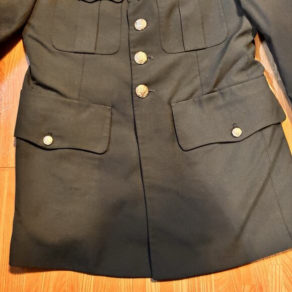 Vintage US Army Dress Green Jacket 37S PFC Military Uniform Coat - Picture 5 of 6